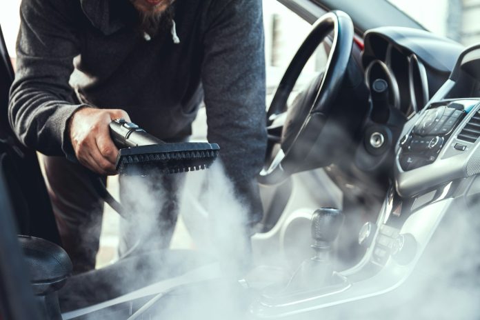 cleaning and disinfecting by steam of the car interior and car s Car Interior Cleaning